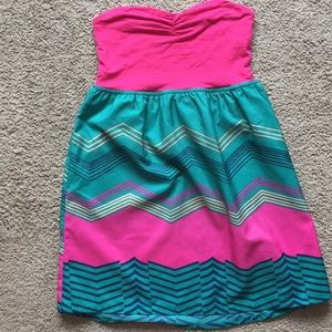 Roxy swim cover up. Medium. Hot pink/green